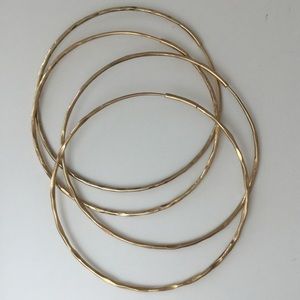 Two Pairs 2.5” 18k Gold Vermeil Hoops